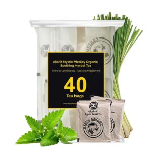 Organic Soothing Tea – Peppermint leaves tea, Lemongrass leaves tea, Tulsi leaves tea, Herbal Tea